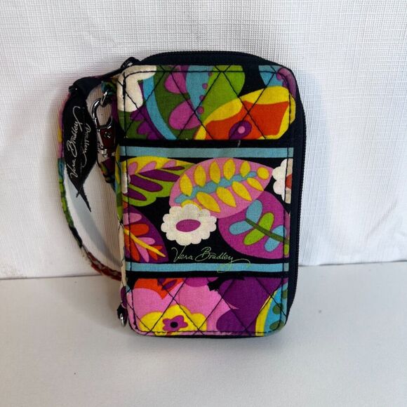 Vera Bradley Wristlet Va Va Bloom Pattern Smartphone Wallet Colorful Floral - Picture 1 of 8